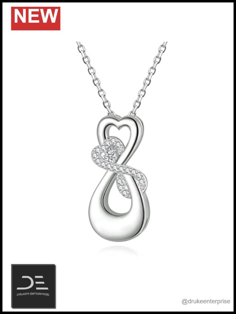S925 Sterling Silver Infinity Urn Necklace Teardrop Cremation Jewelry for Ashes